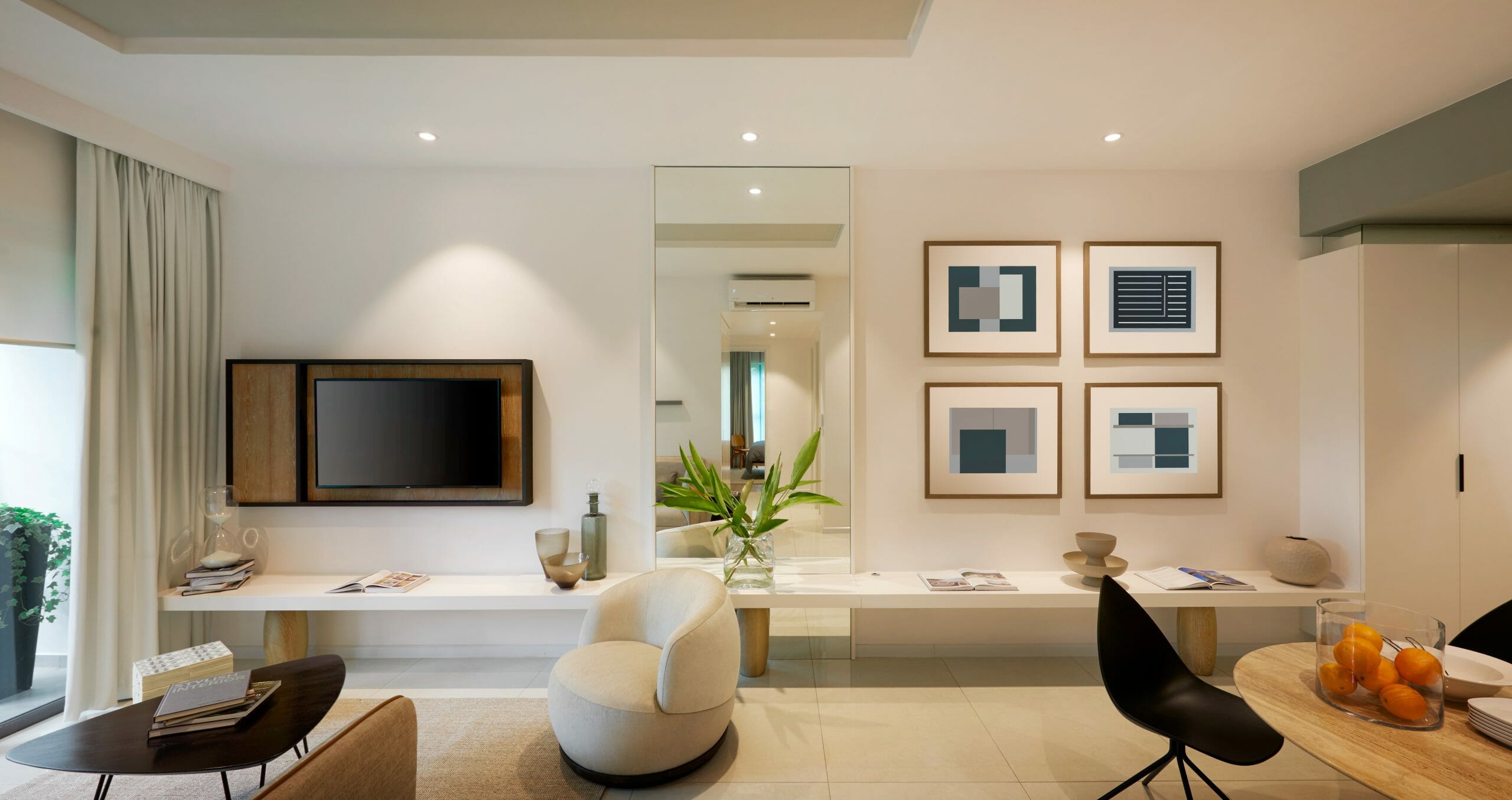 Decoración minimalista y moderna de un departamento